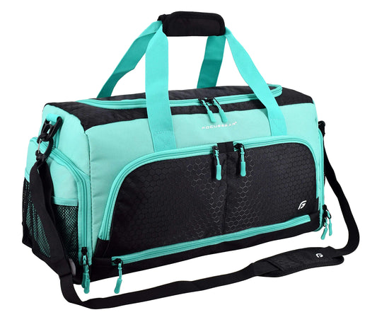 Ultimate Gym Bag 2.0: The Durable Crowdsource Designed Duffel Bag with 10 Optimal Compartments Including Water Resistant Pouch Teal Medium (20")